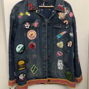 Free People Appliquéd Denim Jacket